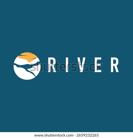 simple minimalist river logo design concept as a river design template vector illustration icon symbol