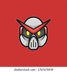 Simple Minimalist Robot head mascot logo design template