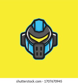 Simple Minimalist Robot head mascot logo design template