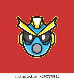 Simple Minimalist Robot head mascot logo design template