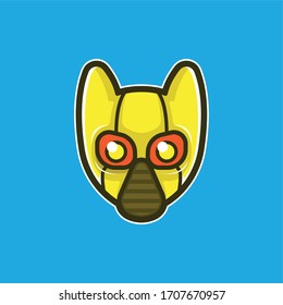 Simple Minimalist Robot head mascot logo design template