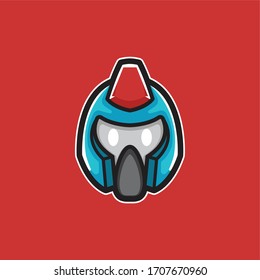 Simple Minimalist Robot head mascot logo design template