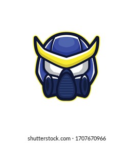 Plantilla simple de diseño de logotipo de mascota de cabezal de robot minimalista