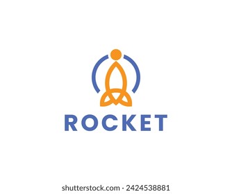 Simple Minimalist Rocket Logo Design Template