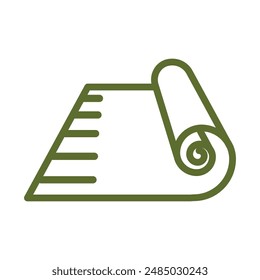 Simple Minimalist Rolled Carpet or Paper Line Style Icon Symbol Vector Illustration