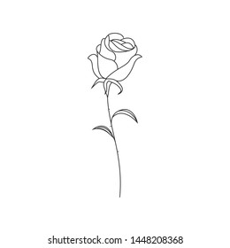 Simple Minimalist Rose Flower vector template