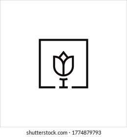 simple minimalist rose logo design