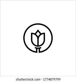 simple minimalist rose logo design