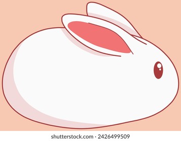 Simple Minimalist Round Cute bunny rabbit Vector Clip art