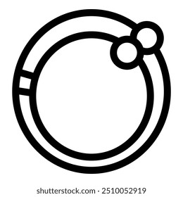 Simple minimalist round frame featuring two small circles on its top right corner