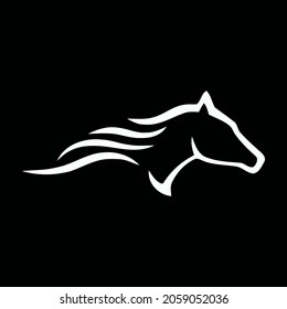 Es un simple minimalista  
diseño de logotipo de caballo en ejecución para todos los usos