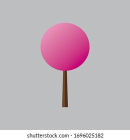 Diseño simple y minimalista de árbol sakura