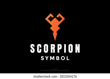 Simple Minimalist Scorpio Scorpion Symbol Logo Design Vector