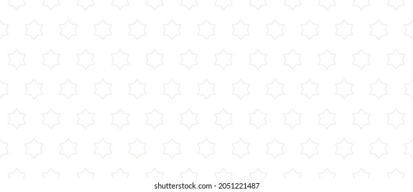 Simple minimalist seamless pattern. Subtle vector minimal geometric texture. Abstract background with small linear stars, hexagonal shapes. Delicate white and gray ornament pattern. Repeat geo design