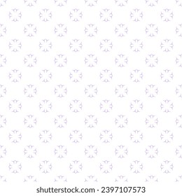 Simple minimalist seamless pattern. Vector abstract geometric floral background. Subtle ornament texture with small flower silhouettes. White and lilac color. Delicate repeat design for decor, textile