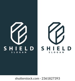Simple Minimalist Security Shield Logo Design Vector Illustration Template