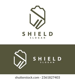 Simple Minimalist Security Shield Logo Design Vector Illustration Template