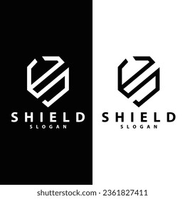 Simple Minimalist Security Shield Logo Design Vector Illustration Template
