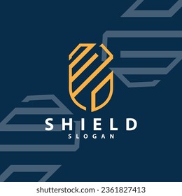 Simple Minimalist Security Shield Logo Design Vector Illustration Template