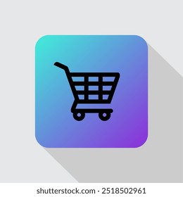 Simple minimalist shopping cart icon vector