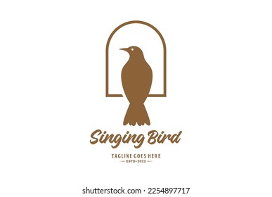 Simple Minimalist Singing Dove Robin Canary Sparrow Finch Logo