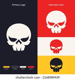 Simple Minimalist Skull Bone Logo Design