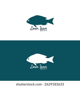 Simple Minimalist Snapper Fish Silhouette Graphic Illustration for Seafood Product 