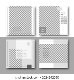 simple minimalist social media posts template set bundle