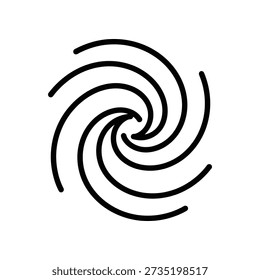 Simple, minimalist spiral design element on a clean white backdrop
