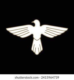 Sencillo Alas De Propagación Minimalista Dove Silhouette Logo Diseño Vector de Ilustración