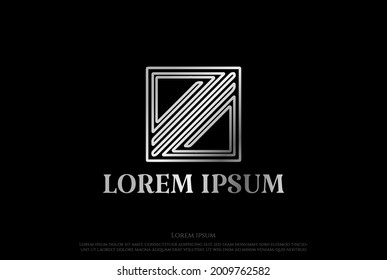 Simple Minimalist Square Glass Window Logo Design Vector