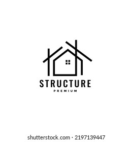 simple minimalist structure architect home logo