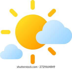 einfache und minimalistische Sonne und Wolke Ikone Vektor