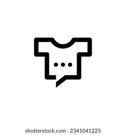 simple and minimalist t shirt with chat or words. logo design illustration