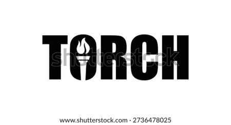 Simple minimalist text torch logo design inspiration