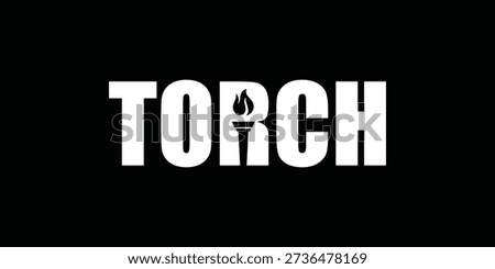 Simple minimalist text torch logo design inspiration