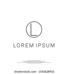 simple minimalist thin line L logotype isolated on white background creative vector illustration.