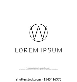 simple minimalist thin line W logotype isolated on white background creative vector illustration.