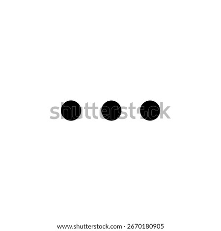 Simple Minimalist Three Dots Ellipsis Icon Sign Symbol Illustration