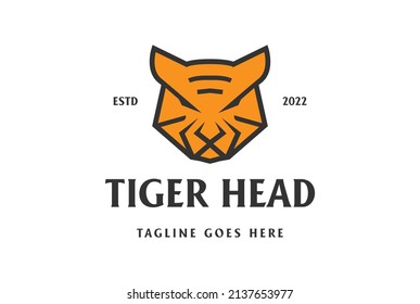 einfaches Minimalsystem Tiger Chat Cheetah Jaguar Puma Leopard Head-Logo-Design