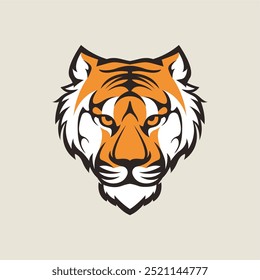 Simple minimalist tiger head logo vector illustration template design.