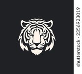 simple minimalist tiger head wild animal logo vector illustration template design