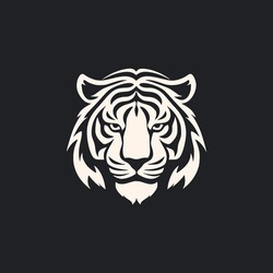 Simple Minimalist Tiger Head Wild Animal Logo Vector Illustration Template Design