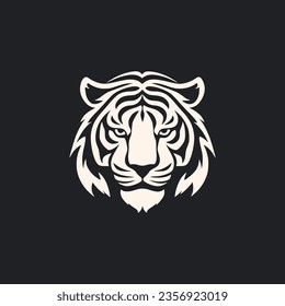 diseño simple minimalista de cabeza de tigre cabeza de animal salvaje logo vectorial modelo de ilustración