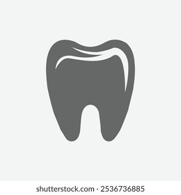 Ilustração de ícone de dente minimalista simples para design de ícone de dentista dentário dentário