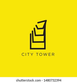 Simple and Minimalist Tower Building Logo Illustration