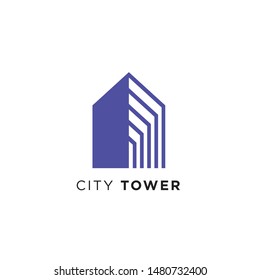 Simple and Minimalist Tower Building Logo Illustration