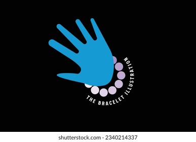 Simple Minimalist Traditional Bracelet with Hand Icon Illustration Vector