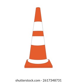 Simple and minimalist traffic cone illustration 