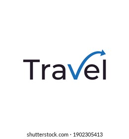 Simple Minimalist Travel Wordmark Typography Logo Design Vector